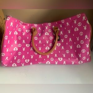 Pink And White Playboy Luggage Purse